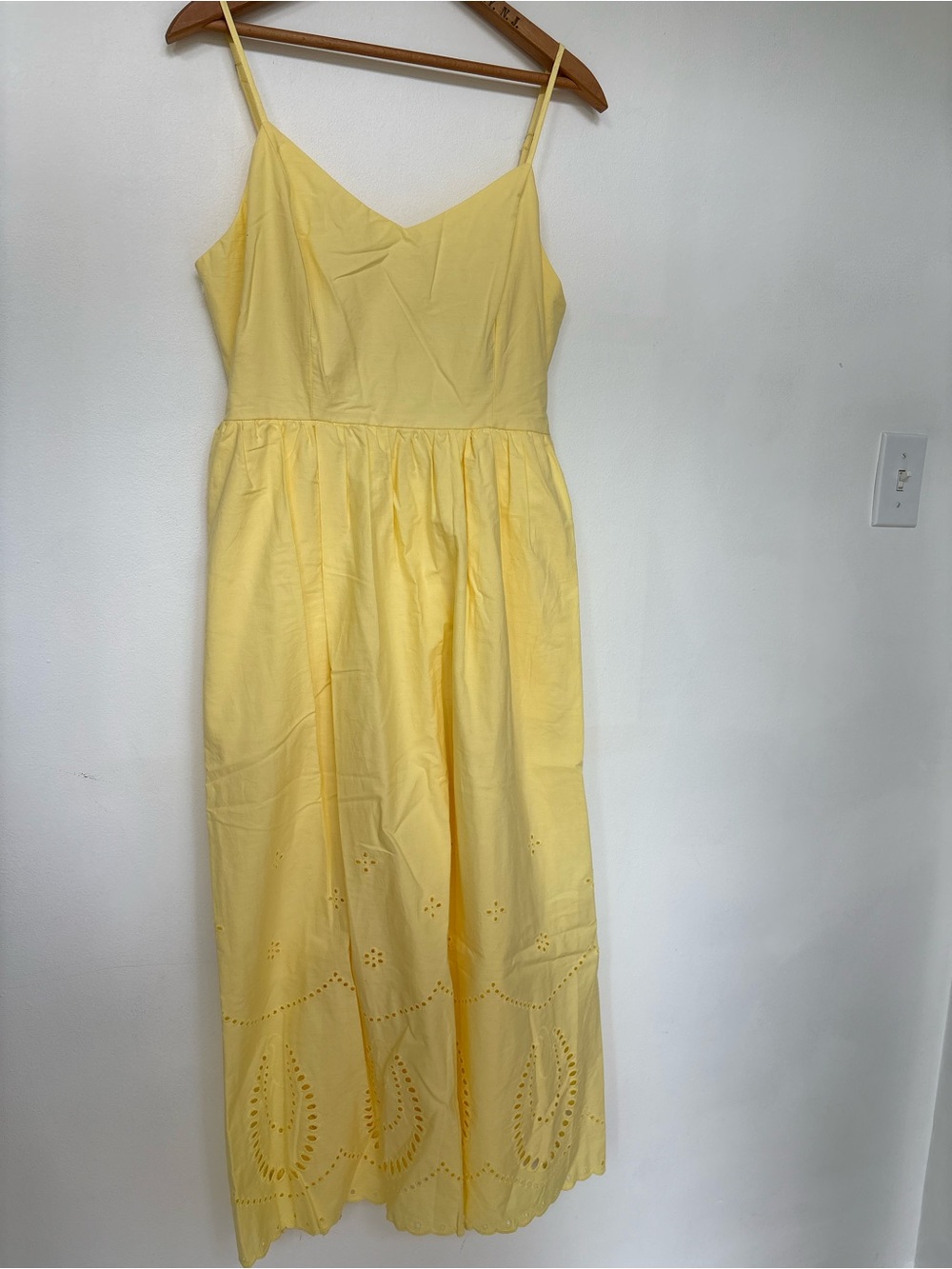 Calypso St. Barth Yellow Eyelet Midi Dress